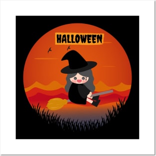 Funny child for halloween Posters and Art